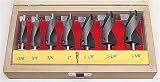 Carbide-tipped SPIRAL Forstner Bit Set 7 Piece in Wooden Box