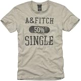 アバクロ　メンズＴシャツ　50% Single　ライトグレー