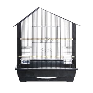 Prevue Pet Products Offset Roof Cockatiel Cage, Black