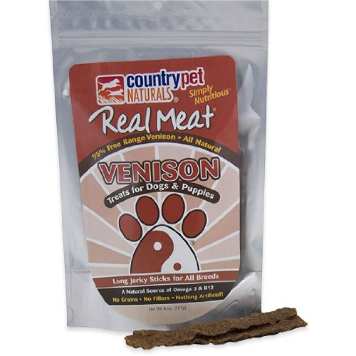 Country Pet Dog And Puppy Jrky Trts Venison, 8-Ounce Unit by Country Pet