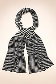 Lightweight Shimmer Knitted Striped Scarf