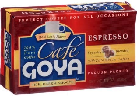 Cafe Goya Rich, Dark &amp; Smooth Espresso Coffee, 8.8 oz, (Pack of, 18)