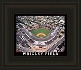 Small Wrigley Field Chicago Cubs Aerial Framed Print - Black No Mat