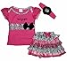 Baby Butterfly Headdress & Baby Girl's Rose Zebra Dress &T-shirt Size 3mos-6yrs