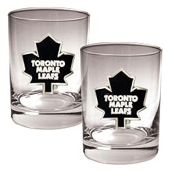 Toronto Maple Leafs NHL 2pc Rocks Glass Set - Primary Logo by Great American Products