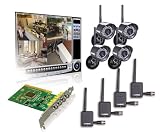 Lorex QLR464WB 4-Channel PCI DVR Card with 4 Digital Wireless Indoor/Outdoor Night Vision Camera (Black)