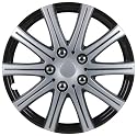 Unitec 75171 Premium- Radzierblenden 4er- Satz Adelaide, schwarz+ silber 38,1 cm (15 Zoll)