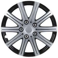 Unitec 75169 Premium- Radzierblenden 4er- Satz Adelaide, schwarz+ silber 33 cm (13 Zoll)