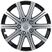 Unitec 75170 Premium- Radzierblenden 4er- Satz Adelaide, schwarz+ silber 35,6 cm (14 Zoll)