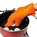 MASlife Silicone BBQ Oven Cooking Gloves- Heat Resistant - BBQ Grill- Waterproof, Camping, Indoor-Outdoor Grilling, High Temperature Work Gloves- Unisex - One Size Fit All- Orange(1 Pair)