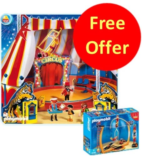 Childrens Toyshop  Toys : Playmobil Circus Ring 4230 & FREE Tightrope Artist 4236