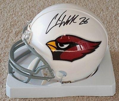 Chris (Arizona Cardinals) Wells Autographed Mini Helmet - with 