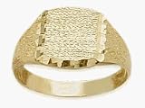 10K Yellow Gold Diamond Cut Rectangle Baby Ring