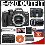 Olympus Evolt E-520 Digital SLR Camera Body with Olympus 12-60mm Zuiko Digital ED f/2.8-4.0 SWD Lens + Olympus 70-300mm Zuiko f/4.0-5.6 ED Zoom Lens + 8GB CF Memory Card + BLM-1 Battery + Case + Cameta Bonus Accessory Kit