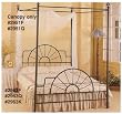 Black Wrougt Iron Sunburst Head/Footboard with Canopy