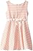 Youngland Little Girls' Coral and White Ottoman Stripe Dress