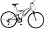 Mongoose Domain Men's Dual-Suspension Mountain Bike (26-Inch Wheels, Silver/Blue)