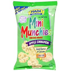 Hain Pure Snax Mini Munchie Rice Cakes, Apple Cinnamon, 3.50-Ounce Bags (Pack of 12)