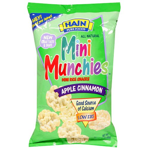Hain Pure Snax Mini Munchie Rice Cakes, Apple Cinnamon, 3.17-Ounce Bags (Pack of 12) by Hain Pure Foods