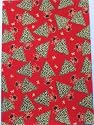 A4 sheet of self adhesive fabric for cardmaking & craft - Christmas trees