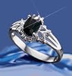 Avon Sterling Silver Genuine Black Sapphire Ring Size 11