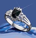 Avon Sterling Silver Genuine Black Sapphire Ring Size 9