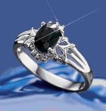 Avon Sterling Silver Genuine Black Sapphire Ring Size 11