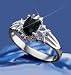 Avon Sterling Silver Genuine Black Sapphire Ring Size 11