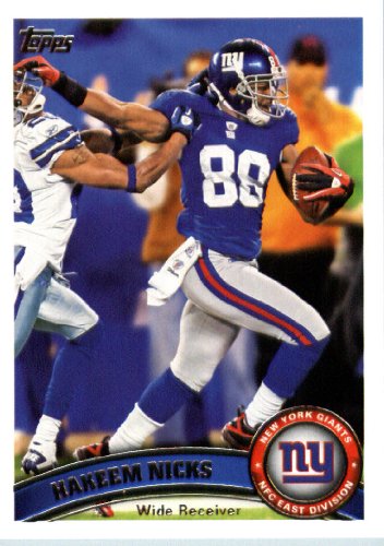 2011 Topps Football Card # 340 Hakeem Nicks - New York Giants - NFL Trading Card in a Protective Case!