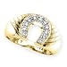 10K Yellow Gold 0.15 ct. Diamond Horse Shoe Men's Ring