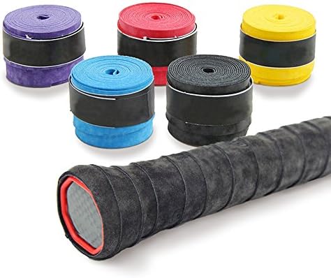 Pro Badminton Grip |  Comfortable Badminton Grip For All Kinds of Rackets | Special 5-Packs (Black, Purple, Fresh Blue, Pink, Yellow) | Super Absorbent, Soft and Firm Polyurethane Material