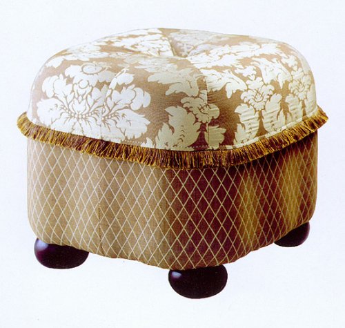 White Floral Classic Ottoman
