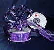 Sheer Organza Ribbon Mono Edge - 7/8" - 25 Yards (75 FT) - Purple