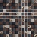 Fusion MONARCH GLASS MARBLE AND METAL MOSAIC BACKSPLASH TILES 1X1
