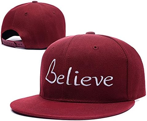 RHXING Believe Christian Logo Adjustable Snapback Embroidery Hats Caps - Red