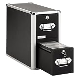 Vaultz 2-Drawer Vertical CD Cabinet, 14 3/4in.H x 8in.W x 15 1/4in.D, Black
