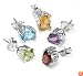 Sterling Silver Peridot, Garnet, Amethyst, Blue Topaz & Citrine Individually Boxed Stud Earring Set
