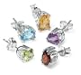 Sterling Silver Peridot, Garnet, Amethyst, Blue Topaz and Citrine Individually Boxed Stud Earring Set