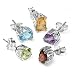 Sterling Silver Peridot, Garnet, Amethyst, Blue Topaz & Citrine Individually Boxed Stud Earring Set