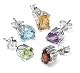 Sterling Silver Peridot, Garnet, Amethyst, Blue Topaz & Citrine Individually Boxed Stud Earring Set