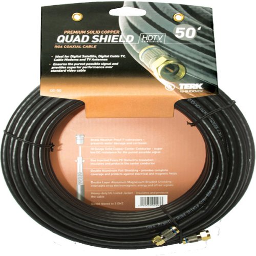 RG6 Premium Solid Copper Quadshield Coaxial Cable