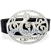 Treble Clef Music Iced Out Silver Hip Hop Belt Buckle