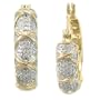 10k Gold Plated Sterling Silver Diamond "Pave X" Earrings (1/10 cttw)