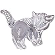Vintage Chic Wolf Austrian Crystal 925 Sterling Silver Pin Brooches