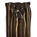 Clip in Remy Extensions 100% Real Human Hair Extension 2/613# darkest brown mix blonde 18inches 70g