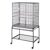 HQ 32x21 Flight Bird Cage & Stand for Finch & Small Birds-Pure White