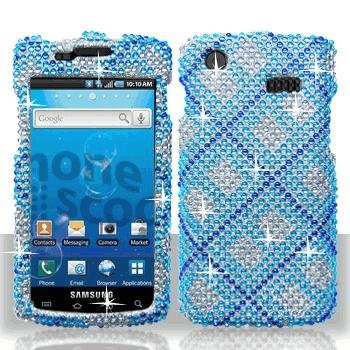 Samsung i897 Captivate Full Diamond Blue Plaid Case Cover Protector (free Anti…