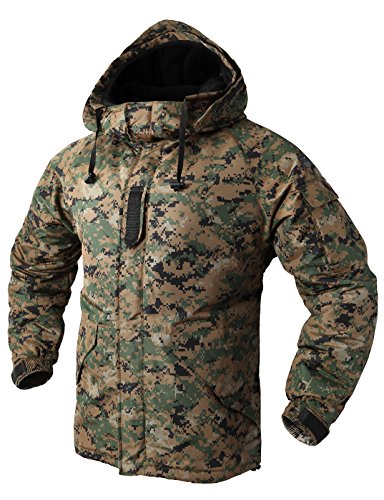 H2H Mens Military Patterned Waterproof Outerwear Hood Double Closed Jacket BEIGE US XL/Asia XXL (KMOJA0158)