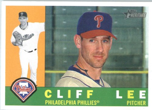 2009 Topps Heritage Baseball Card #592 Cliff Lee - Philadelphia Phillies - MLB Trading Card Shipped In Protective Screwdown Display Case!
