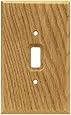 Brainerd 64672 Wood Square Single Toggle Switch Wall Plate / Switch Plate / Cover, Medium Oak